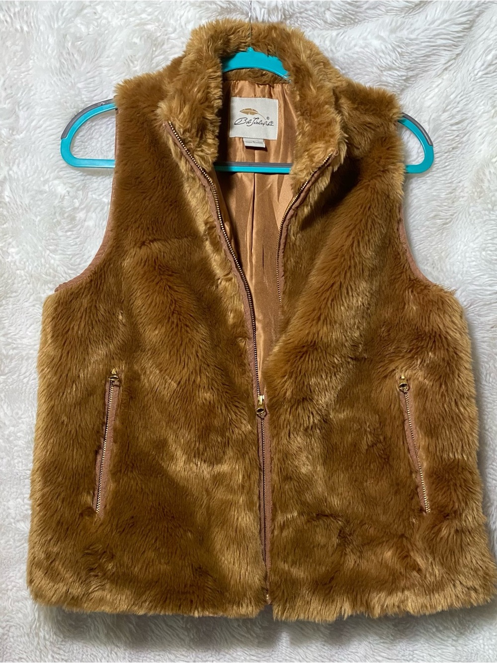 Bob Timberlake Faux Fur Teddy Bear Vest in Brown
